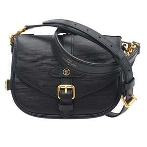 LOUIS VUITTON Epi Saumur BB M23469 2-way Shoulder Bag in Black Grained Leathe...